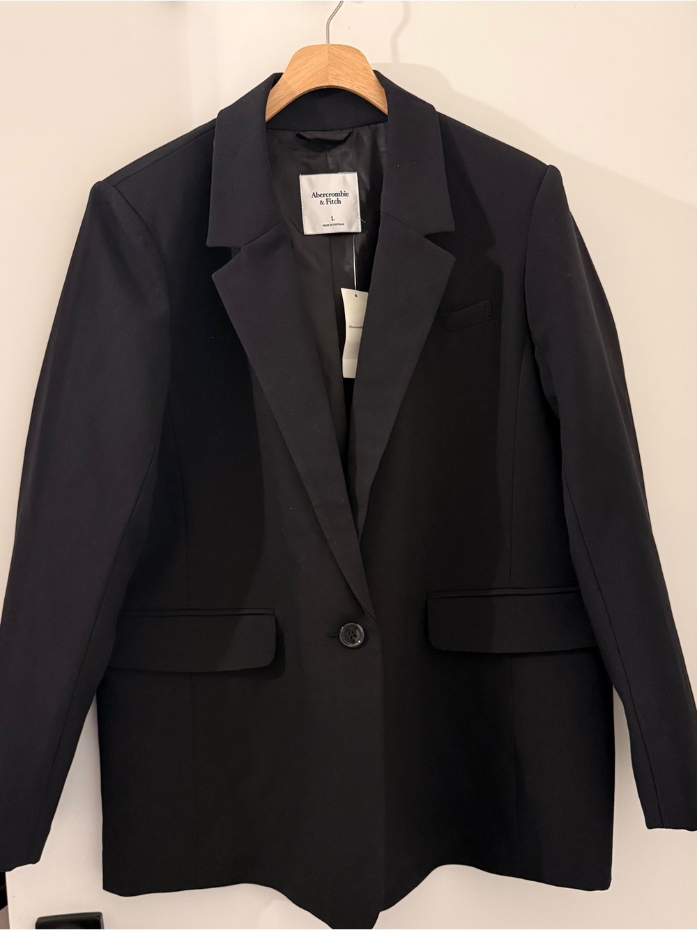 Abercrombie & Fitch Classic Suiting Blazer in Black Large NWT